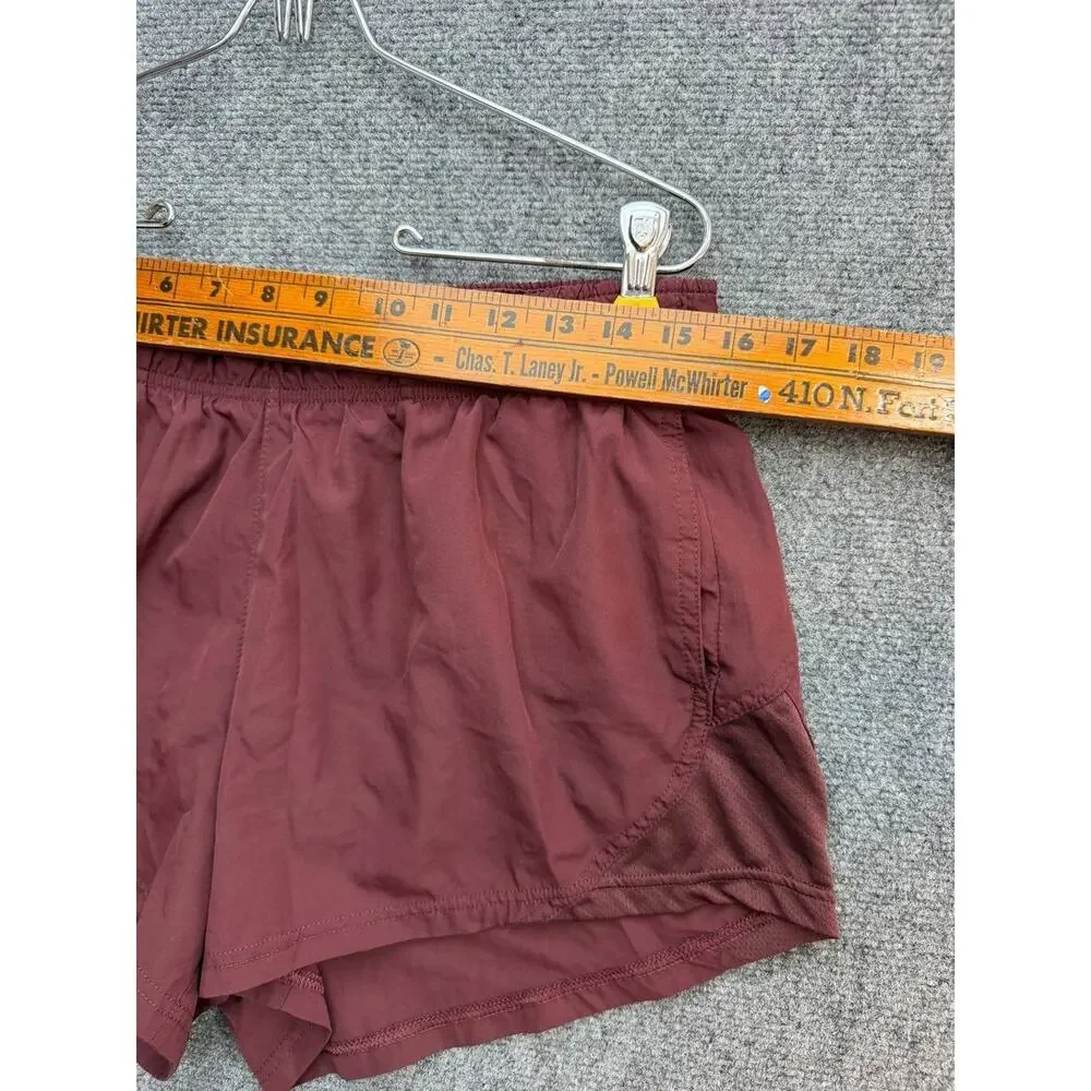 Athletic Works Girls L 12-14 Maroon Athletic Running Shorts Elastic Waist